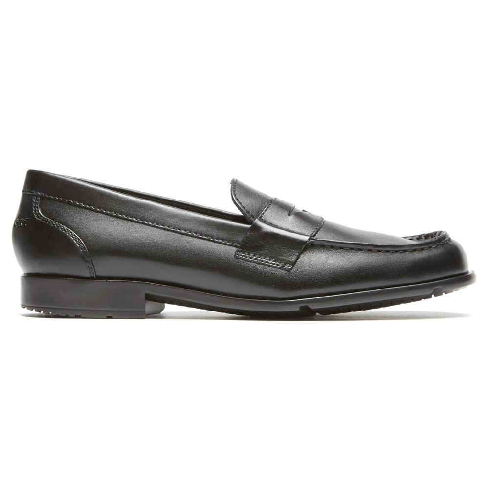 Mocassins Homem Rockport Classic Penny Slip-Ons Pretas,Portugal JPAZU-8329